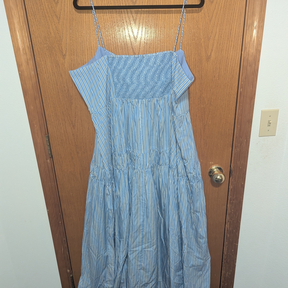 J. Crew Blue and White Striped Dress